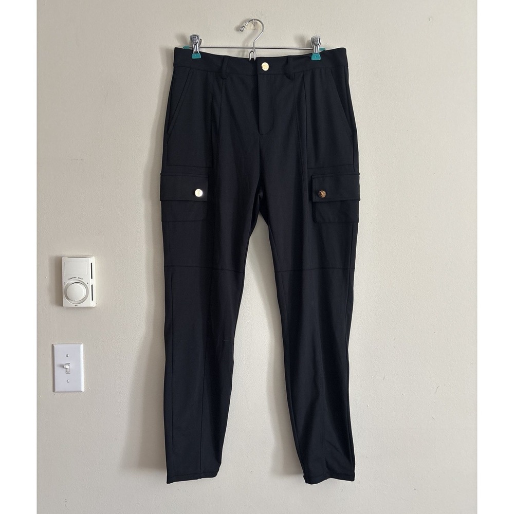 Halara Womens Large Pants Utility Cargo Pockets Black Stretch Leggings Casual